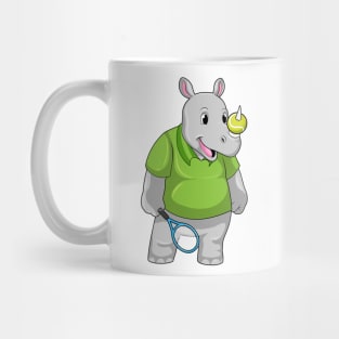 Rhino at Tennis with Tennis ball Mug